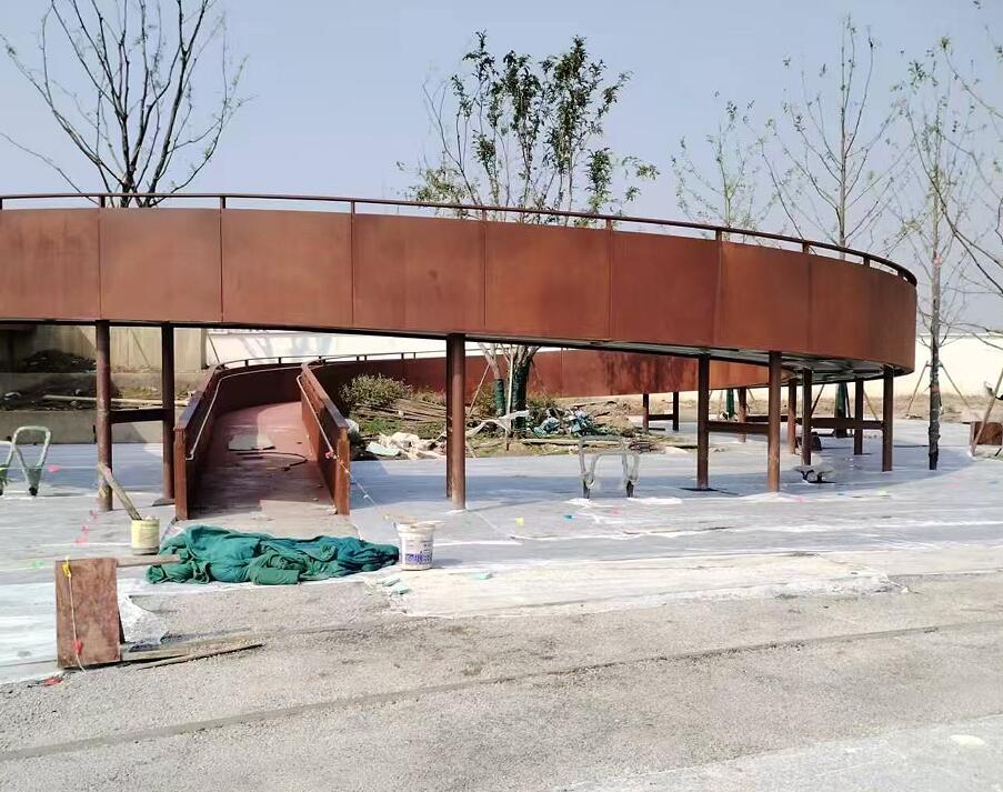 建瓯耐候钢板廊架